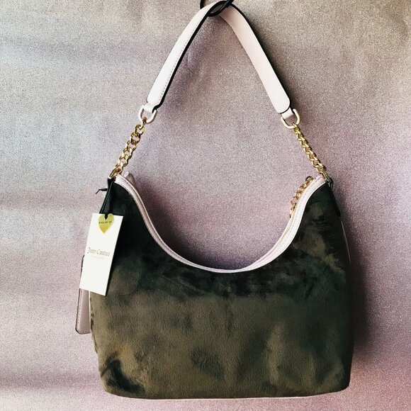 Juicy Couture Classic Scottie Dogs Hobo Bag Chocolate/Pink NWT - Picture 2 of 11